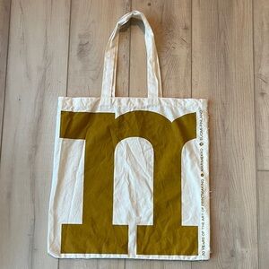 Marimekko White and Gold Letter Tote